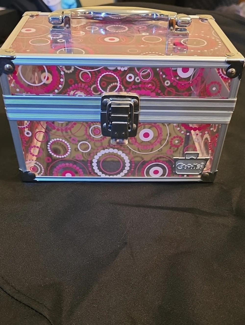 Pink Patterned Cosmetic Storage Case